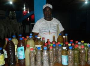 A Participant exhibiting herbal Products