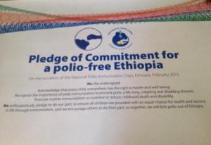 A pledge of commitment for a polio-free Ethiopia
