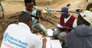 Ebola contact tracers at work in Tonkolili, Sierra Leone