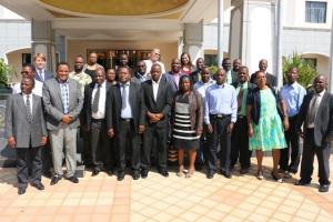 Participants and facilitators at the disaster risk management workshop, Golden Peacock Hotel in Lilongwe