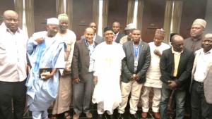 Governor Nasir El Rufai (middle) with WHO Kaduna state team