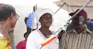 Adama Sankou, an Ebola survivor, was released from the Makheni Ebola treatment unit on 24 August 2015, Sierra Leone.