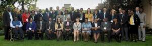 Minister of Health, Dr Aaron Motsoaledi and WHO Representative in South Africa, Dr Sarah Barber, with members of the National Certification Committee (NCC), the National Task Force on Polio Containment, the National Polio Expert Committee (NPEC), and key polio eradication stakeholders at the National Polio Eradication Symposium held 10-11 September 2015.