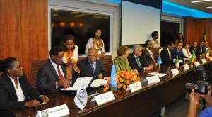 FMoH and development partners signing the Joint Financial Arrangement