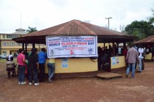 Blood donation drive at the University of Liberia campus Peter Glee