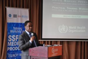 Dr Pierre M'pele, WHO Representative to Ethiopia, opening the SSFFC Workshop.