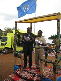 Dr. Jean Baptiste Tapko WR a.i. (in suit) and the NPO Tobacco assisting him in delivering the RD’s Message on WNTD 2009.
