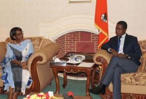 Dr Moeti discusses WHO support with Zambia’s President Lungu