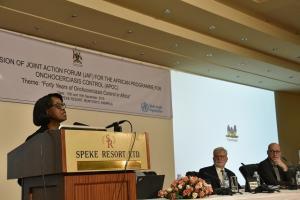 WHO Regional Director Dr. Matshidisho Moeti speaks at the closure of JAF21