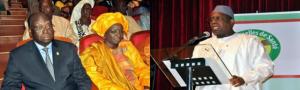 A droite, le Président de la République du Sénégal. A gauche, le Président de l’Assemblée nationale et le Premier Ministre