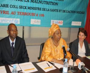 The Ministry of Public health Prof Awa Marie Coll Seck during the advocacy meeting, 22th of April