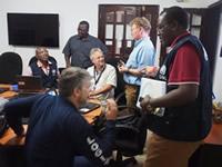 WHO works in the SEOCC with UN agencies and other partners. In this photo are representatives from WFP, CDC, WHO, OCHA and ECHO