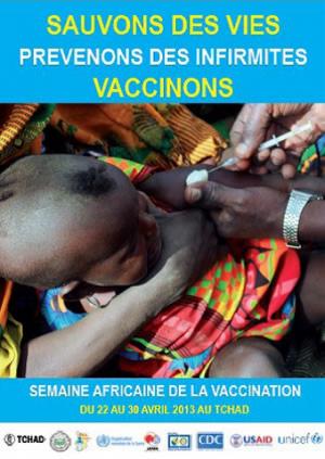 Affiche Semaine Africaine de la Vaccination Tchad