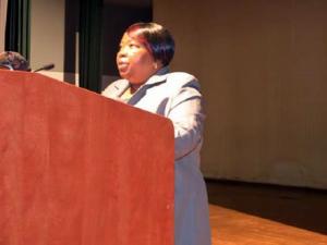 01 Deputy Minister of Health, Dr. Nthabiseng Makoae presenting her remarks during the celebration