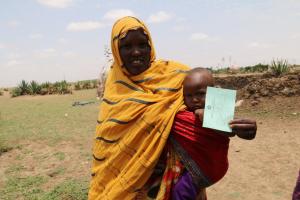 A child after geting Measles vaccination at Aroreys woreda of Ethiopia Somali regio