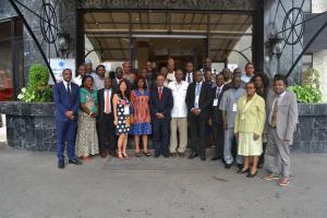 WR (middle) with facilitators,  KPI coordinators and focal persons from Ghana, Guinea Bissau, Liberia and Nigeria