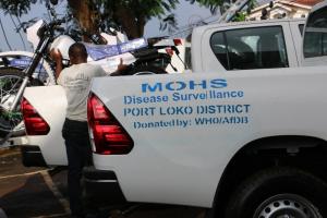 Vehicles were donated to the districts to support rapid response to health emergencies