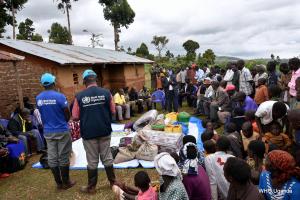 WHO Health Workers delivering the MVD Solidarity Package to the family of CJ, the second confirmed case.