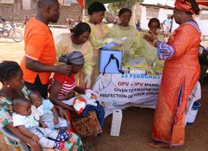 A cross section of officials, health workers and community members at the launch of the IP vaccine in Freetown