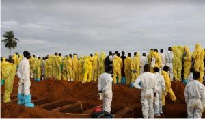 Volunteer burial teams have played a vital role in the disaster response