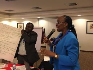 The National IHR focal point presenting the work of Tanzania