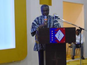 Dr Anthony Nsiah-Asare, Director General of the Ghana Health Service delivering the keynote address at the Launch