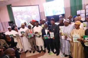 Minister of Budget and National Planning, Minister of Health, Dr Clement Peter (OIC) and other government partners at the launch of the CCSIII document. 