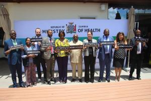 The four government Ministers who signed the committment to end Cholera with Cooperating Partners