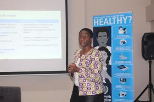 Dr Juliet Nabyonga from Inter- country Support Team for Eastern and Southern Africa making a presentation