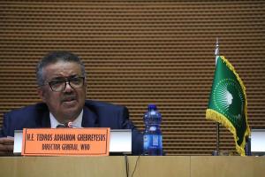 Dr. Tedros Adhanom, WHO Director General during his opening speech