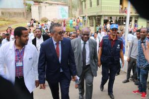 Dr Tedros Adhanom, WHO Director General visiting health facilities in Ethiopia