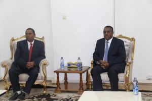 L to R:H.E. Mr Upendra Yadav, Deputy Prime Minister and Minister of Health and Population of Nepal and H.E. Demeke Mekonnen, Deputy Prime Minister of the Federal Democratic Republic of Ethiopia