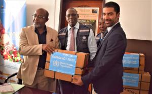 WHO donates  emergency kits to support victims of Cyclone Kenneth. 