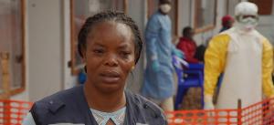 Dr Marie-Claire Kolie on site at an Ebola treatment facility