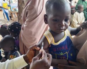 A child receiving fIPV in Talatan Mafara LGA of Zamfara State, Nigeria