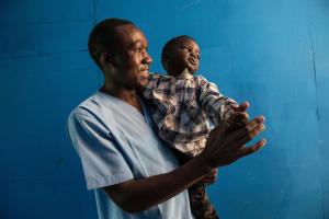 Kasereka Miyisa Jophet is an Ebola survivor from Butembo. Credit: UNEERO/Martine Perret