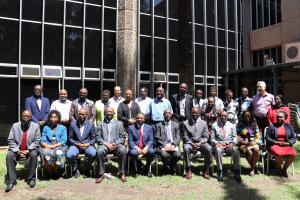 Group photo of Ministry f Health and Child Care leadership with tthe partners supporting the HIV Programs Joint Review