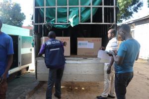 Oral cholera vaccines and other supplies being loaded to vaccinate the communities in Renk, South Sudan