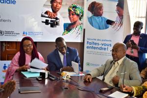 La Ministre de la Santé, le Représentant a.i de l'OMS et le SG du Ministère de la Santé des Comores
