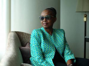 Matshidiso Moeti, the World Health Organization's regional director for Africa, is interviewed at a hotel in Yokohama on Thursday | Photo: RYUSEI TAKAHASHI