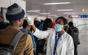 Passenger screening at Maya Maya International airport, Brazzaville, Republic of Congo