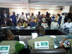 A cross section of the press conference