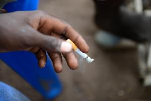 Man smoking a cigarette 