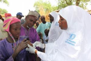 Eligible beneficiary of meningitis vaccination campaign in Yobe state implemented with technical support from WHO. 