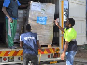 WHO delivers essential supplies to MoHSS , Namibia 20 April