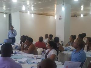Dr F. Shaikh, WHO Technical Officer, facilitating the  IPC training workshop in Rodrigues in Dec 2020