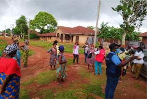 Community sensitization at one of the hot spot locality in Edo Statei.