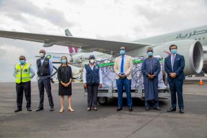 COVI-19 Vaccines arrival at Kigali International Airport