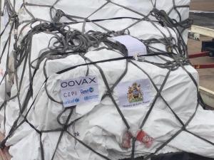 Part of the 360,000 COVID 19 doses that arrive in Malawi today under the COVAX Facility