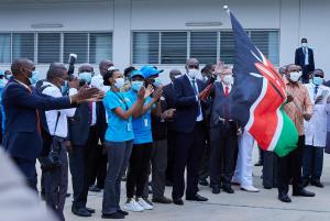 President Uhuru Kenyatta flags off the COVAX consignment o the regions from the  Central Vaccine stores this week